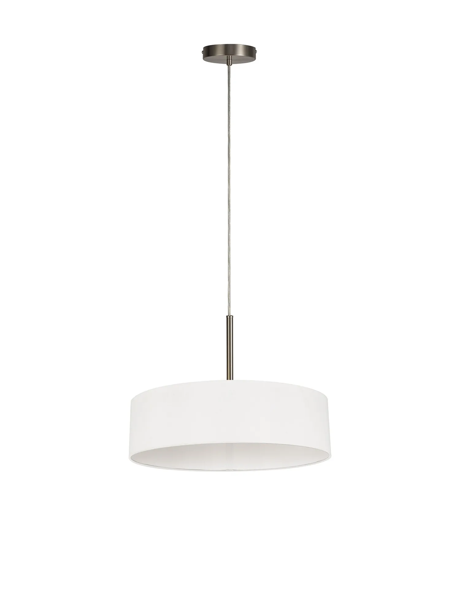 Baymont 45cm 5 Light Pendant Satin Nickel, White DK0763  Deco Baymont SN WH